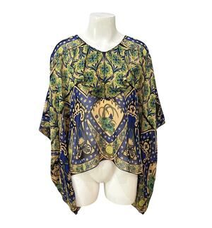 Anna Sui Sheer Boho Cape Blouse Resortwear Oversized Made in USA -